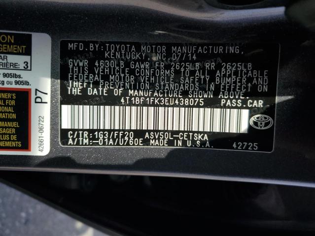 4T1BF1FK3EU438075 Toyota 2ar-fe