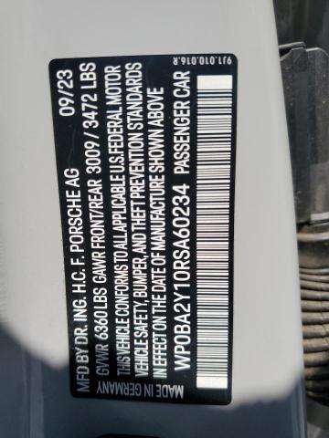 WP0BA2Y10RSA60234 Porsche Taycan