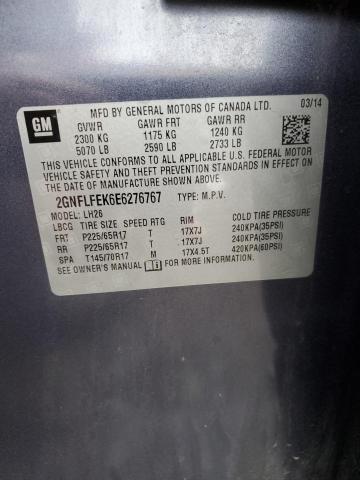 2GNFLFEK6E6276767 Chevrolet EQUINOX LT