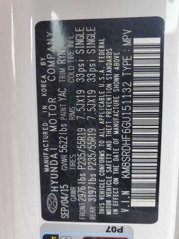 KM8SRDHF6GU151132 Hyundai gdi lambda ii