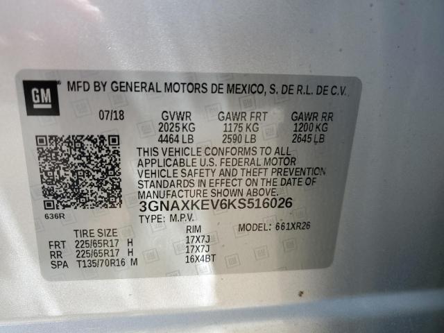 3GNAXKEV6KS516026 Chevrolet EQUINOX LT