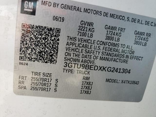 3GTU9BEDXKG241304 GMC SIERRA K15
