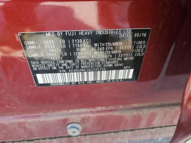 4S4BSANC3G3345734 Subaru 2.5l u5
