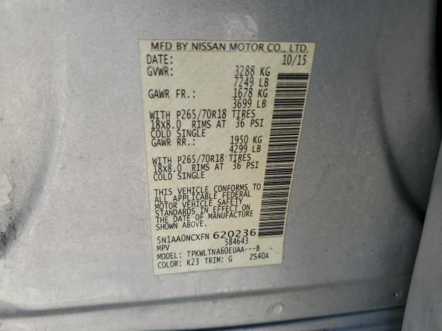 5N1AA0NCXFN620236 Nissan 2015