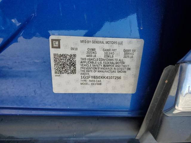 1G1FY6S0XK4107256 Chevrolet 2019