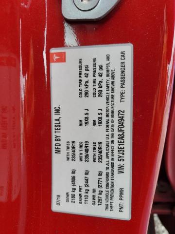 5YJ3E1EA8JF049472 Tesla MODEL 3