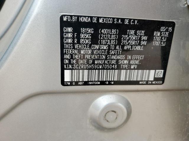 3CZRU5H59GM705048 Honda r18z9