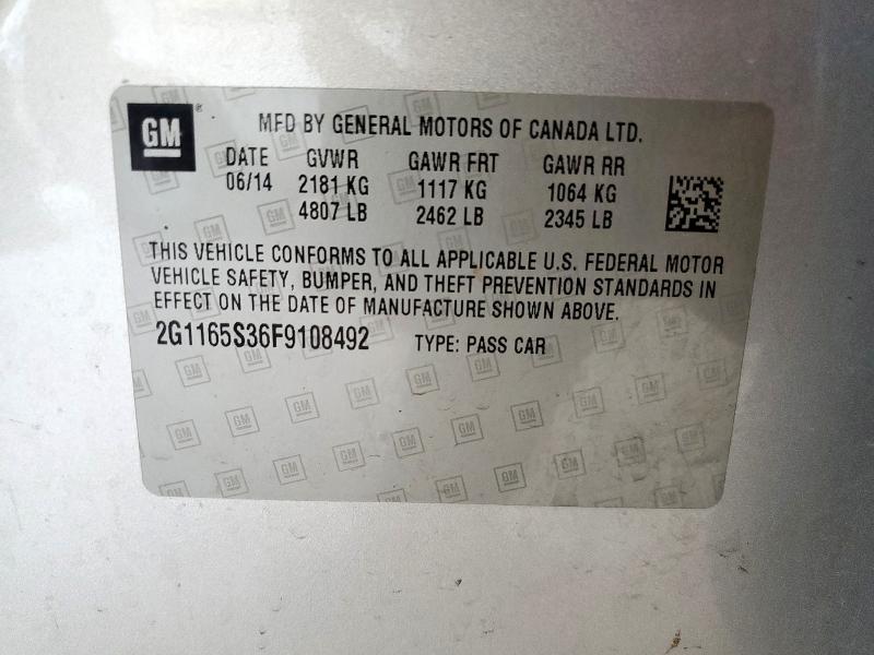 2G1165S36F9108492 Chevrolet IMPALA LTZ