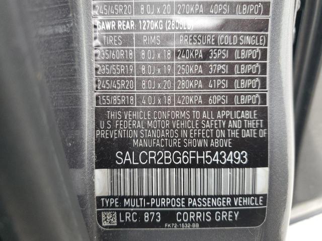 SALCR2BG6FH543493 Land Rover lev3 sulev30
