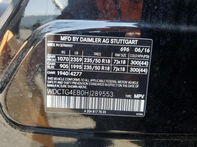 WDCTG4EB0HJ289553 Mercedes-Benz m270