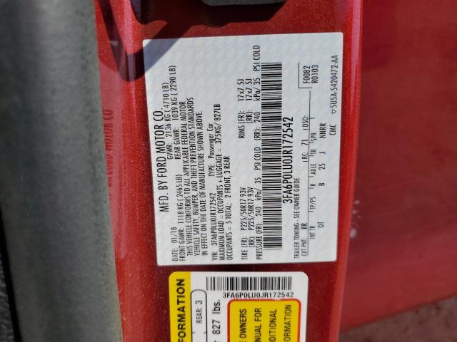 3FA6P0LU0JR172542 Ford 2.0l 4v atk hev