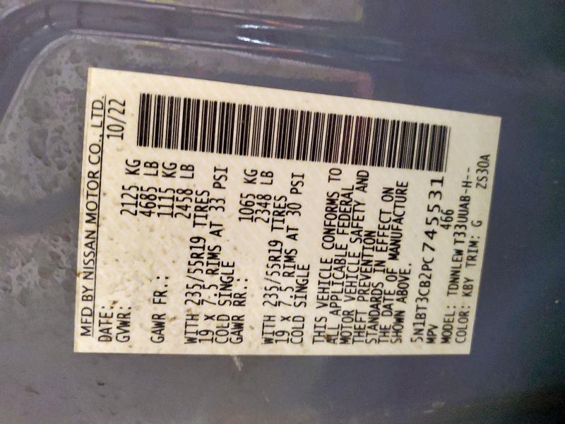 5N1BT3CB2PC745531 Nissan Rogue Sl