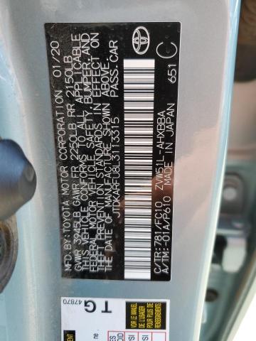 JTDKARFU8L3113315 Toyota 2zr-fxe,1nm+1mm