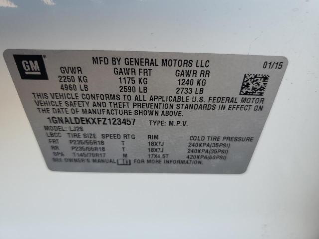 1GNALDEKXFZ123457 Chevrolet lea - flex fuel (gas/alc), aluminum, ho,