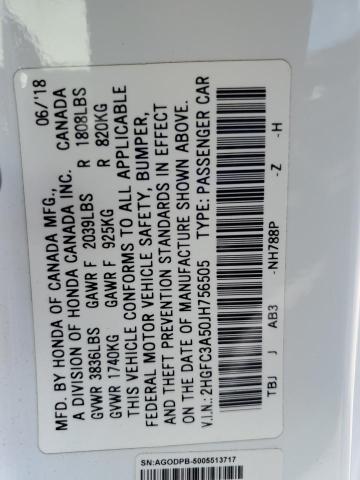 2HGFC3A50JH756505 Honda l15b7