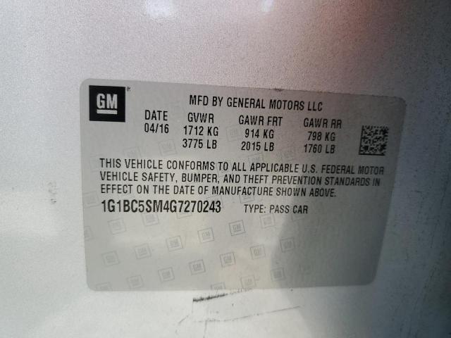 1G1BC5SM4G7270243 Chevrolet CRUZE LS