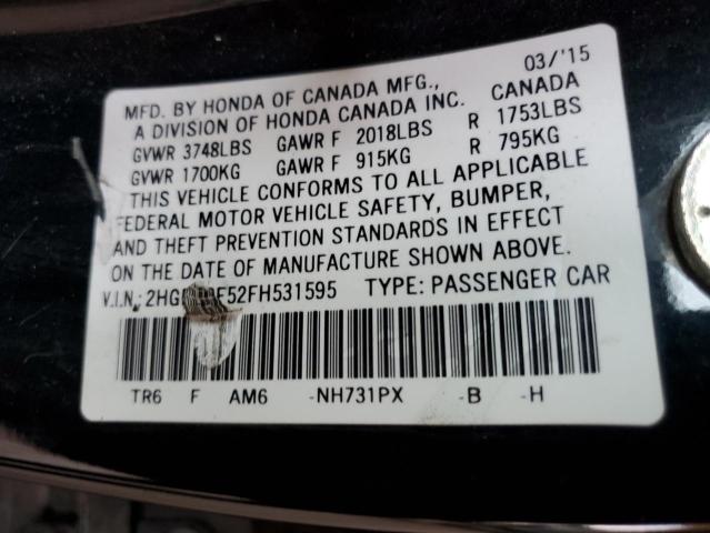 2HGFB2F52FH531595 Honda r18z1