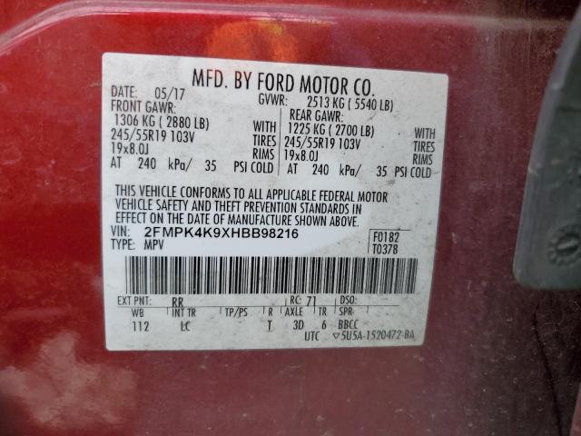 2FMPK4K9XHBB98216 Ford 2.0l gtdi