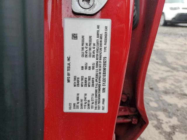 5YJ3E1EBXNF289279 Tesla MODEL 3