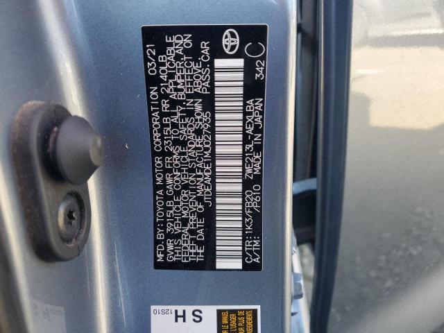 JTDEAMDE1MJ027935 Toyota 2zr-fxe, 1nm