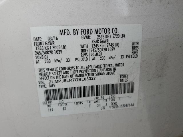 2LMPJ8LR7GBL63327 Lincoln MKX