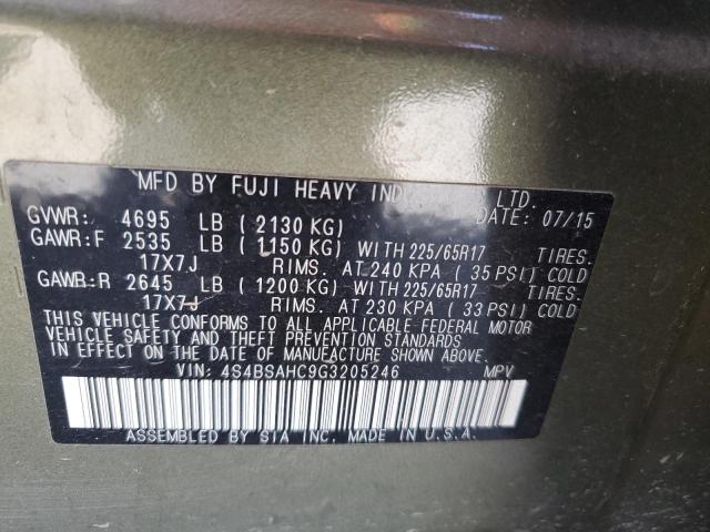 4S4BSAHC9G3205246 Subaru OUTBACK 2.