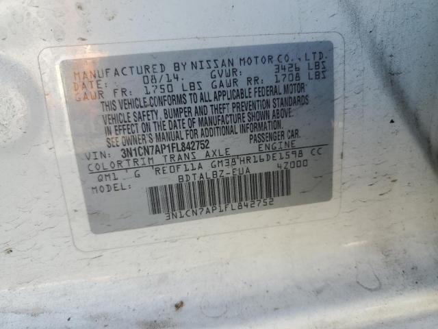 3N1CN7AP1FL842752 Nissan 2015