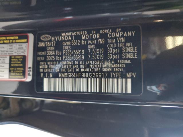 KM8SR4HF9HU239917 Hyundai gdi lambda ii