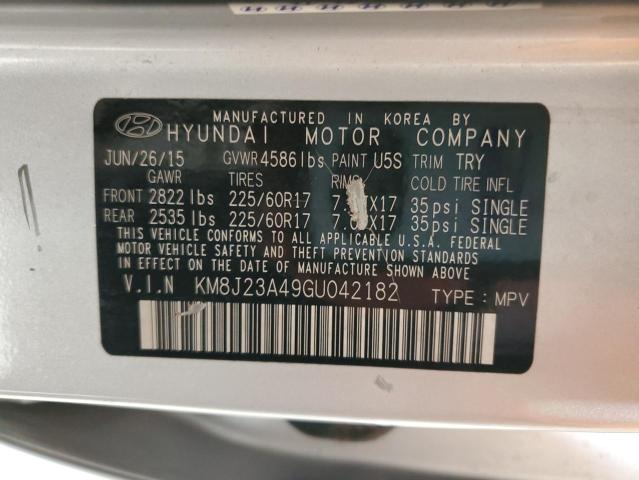 KM8J23A49GU042182 Hyundai 2016