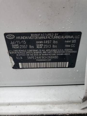 5NPE24AF8GH268480 Hyundai SONATA SE