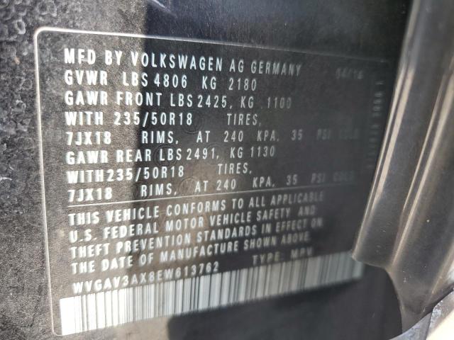 WVGAV3AX8EW613762 Volkswagen TIGUAN S