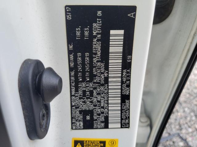 5TDKZRFH1HS516344 Toyota Highlander