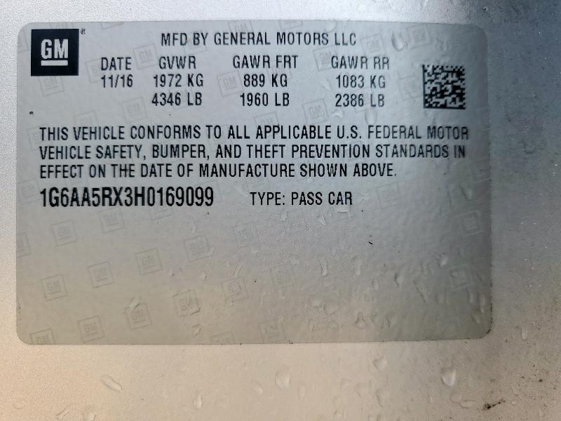 1G6AA5RX3H0169099 Cadillac ATS