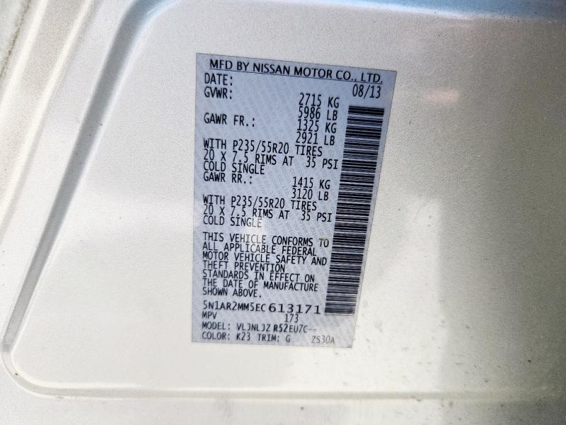 5N1AR2MM5EC613171 Nissan Pathfinder