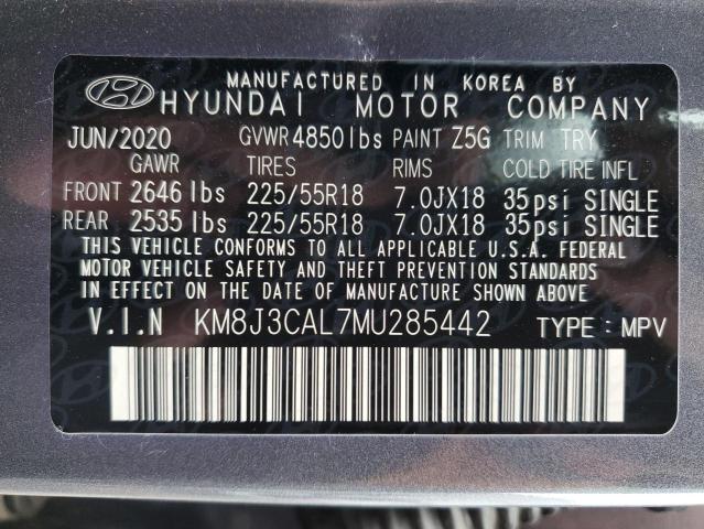 KM8J3CAL7MU285442 Hyundai gdi theta ii