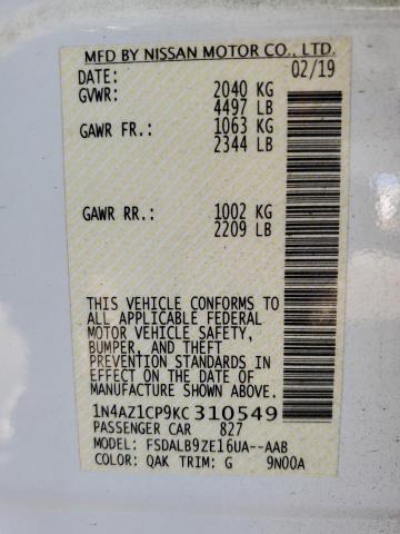 1N4AZ1CP9KC310549 Nissan 2019