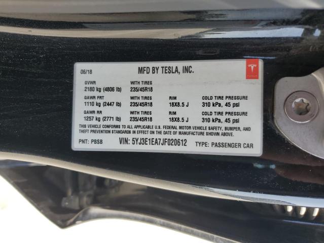 5YJ3E1EA7JF020612 Tesla 2018