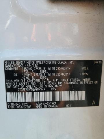 2T3BFREV1GW487974 Toyota 2ar-fe