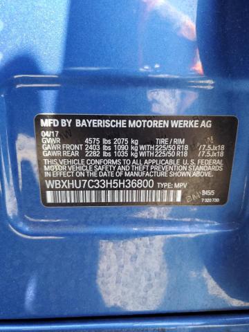 WBXHU7C33H5H36800 BMW X1 SDRIVE2
