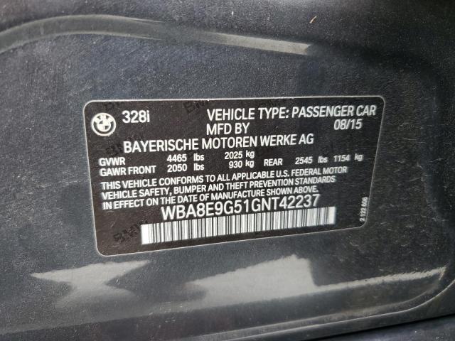 WBA8E9G51GNT42237 BMW 328I