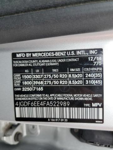 4JGDF6EE4FA522989 Mercedes-Benz Gl-Class