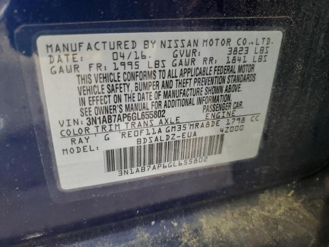 3N1AB7AP6GL655802 Nissan SENTRA S