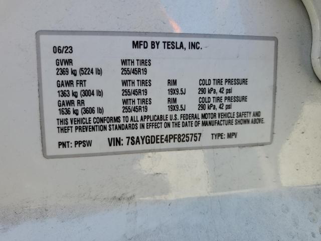 7SAYGDEE4PF825757 Tesla 2023