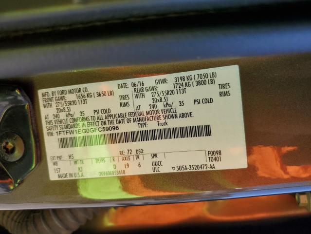 1FTFW1EG0GFC59096 Ford 2016