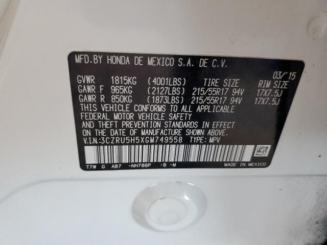 3CZRU5H5XGM749558 Honda r18z9