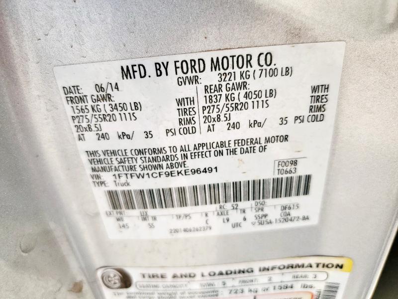 1FTFW1CF9EKE96491 Ford 2014
