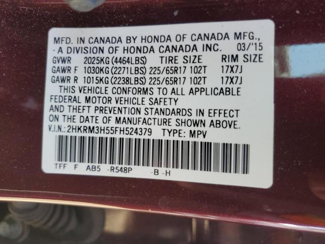 2HKRM3H55FH524379 Honda k24w9/k24v1