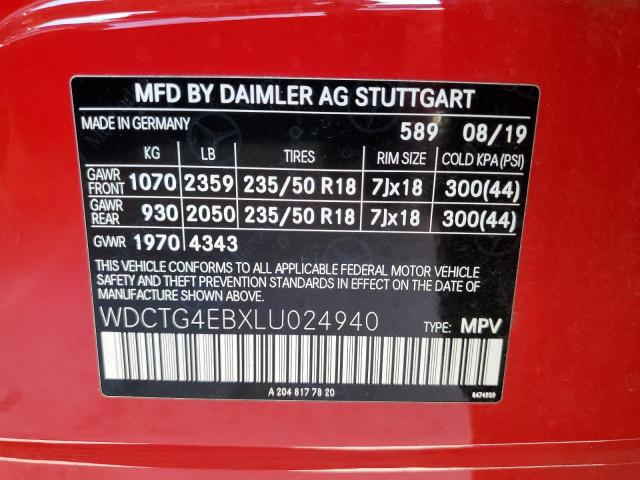 WDCTG4EBXLU024940 Mercedes-Benz m270