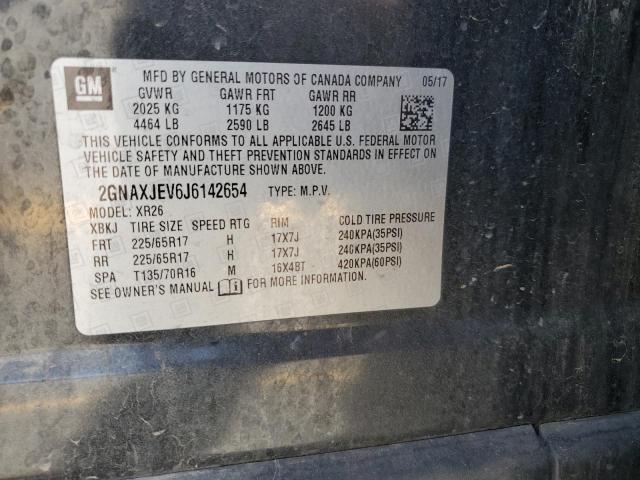 2GNAXJEV6J6142654 Chevrolet EQUINOX LT