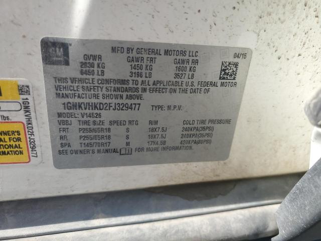 1GNKVHKD2FJ329477 Chevrolet llt